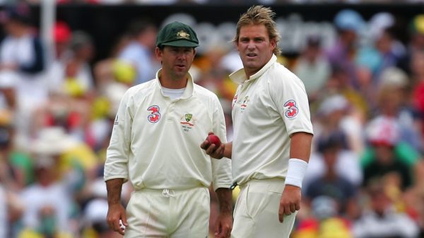 Shane Warne with Ricky Ponting