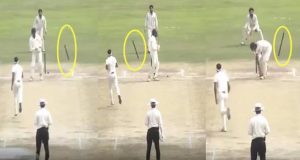 Siddharth Kaul send stumps for a walk during his hat-trick against Andhra Pradesh