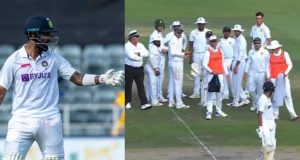 KL Rahul involved in heated exchange with Dean Elgar